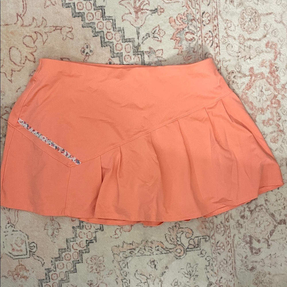 Lucky in Love Tennis Pickleball Coral Skater Skirt
